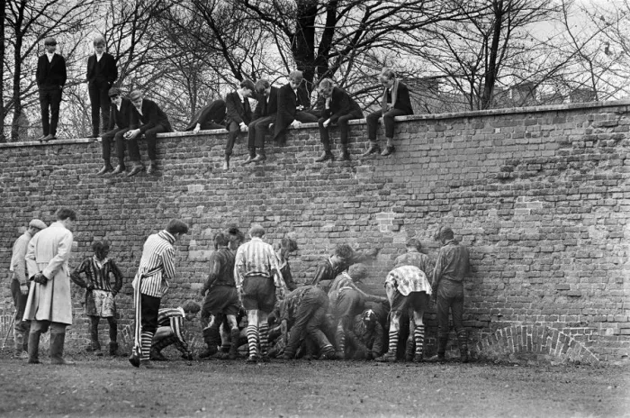 Framed Print : The Wall Game played at Eton College. Near Windsor in Berkshire. 26th November 1966