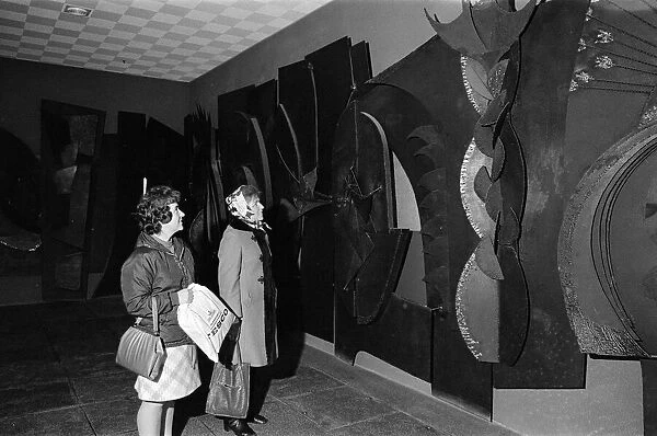 Wall murals at the Cleveland Centre, Middlesbrough. 1972
