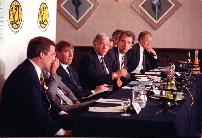 Framed Print : Wallace Mercer chairs Super league meeting 1992 Also David Murray David Smith Framed Print : Wallace Mercer chairs Super league meeting 1992 Also David Murray David Smith