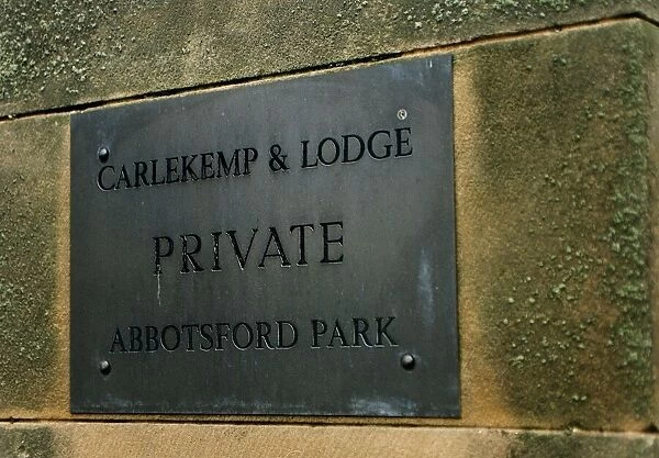Wallace Mercer Flat sign on building reads Carlekemp and Lodge Private Abbotsford park
