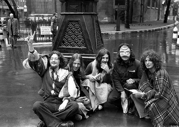 The Wallies August 1974 Outside High Court to defend eviction action Wally