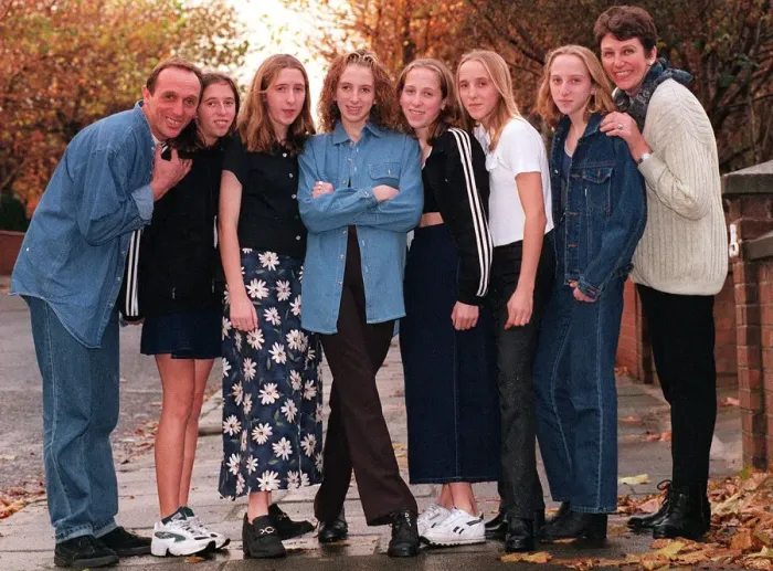 Framed Print : The Walton Sextuplets growing up November 1997 from left Graham Walton Sarah Walton