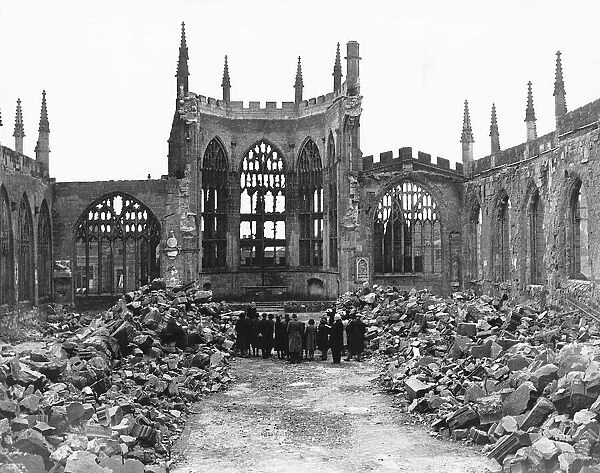 War Air raids Coventry Cathedral damaged by bombs Dbase MSI circa 1940