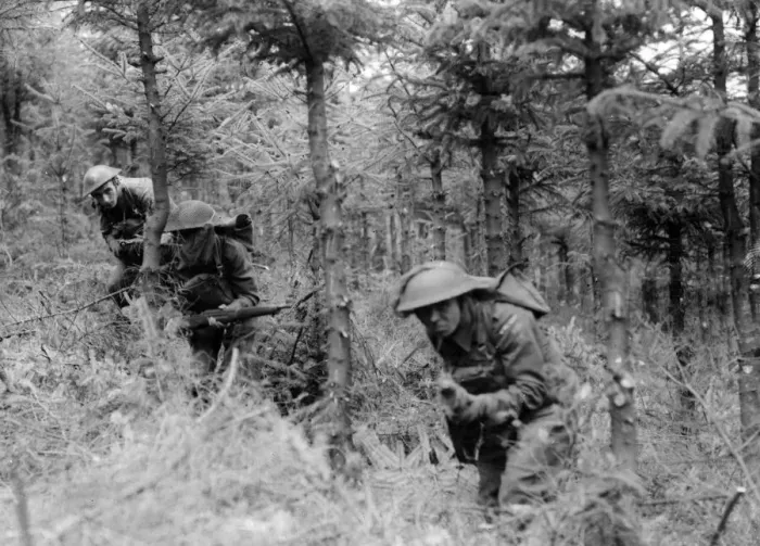 Framed Print : This is not a war scene from the Malayan jungle, but Home Guard from the Welsh Hills Framed Print : This is not a war scene from the Malayan jungle, but Home Guard from the Welsh Hills