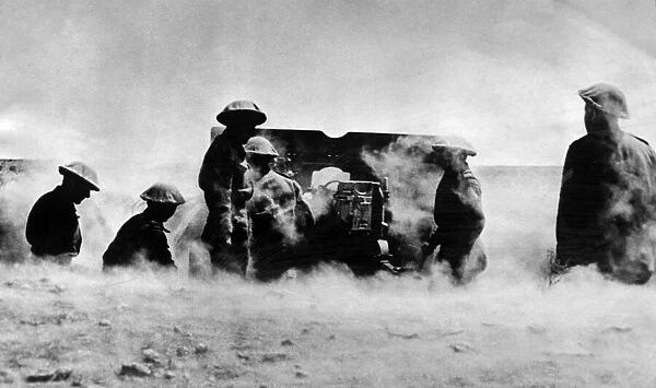 War in the Western desert. As part of an on-going offensive against enemy positions