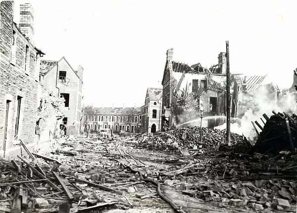 War - World War II - Air raids - Cardiff - De Burgh Street, Riverside, Cardiff