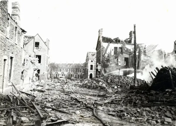 Framed Print : War - World War II - Air raids - Cardiff - De Burgh Street, Riverside, Cardiff Framed Print : War - World War II - Air raids - Cardiff - De Burgh Street, Riverside, Cardiff