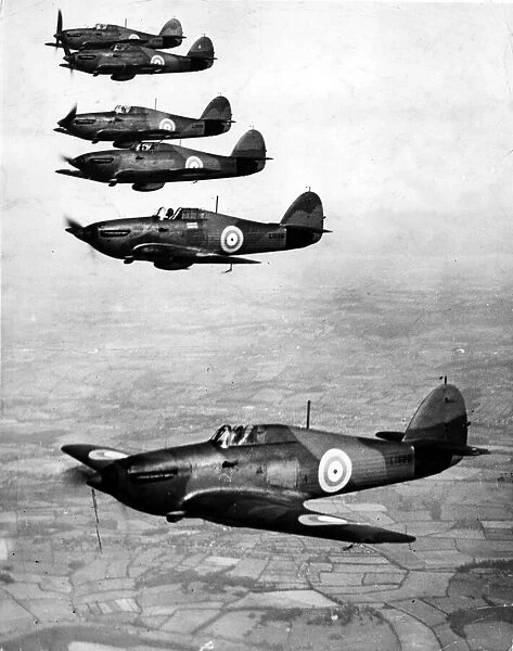 War - World War II - Battle of Britain - Picture shows a group of Hawker Hurricanes