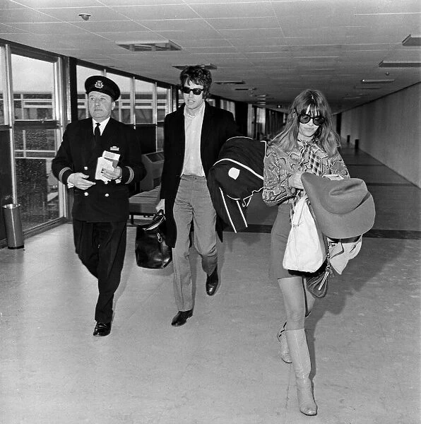 Warren Beatty with Julie Christie at LAP. 21st March 1968