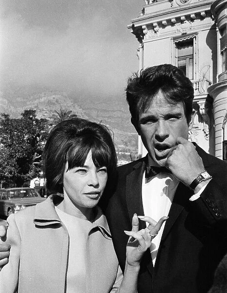 Warren Beatty and Leslie Caron in Monte Carlo, Monaco. 3rd February 1966