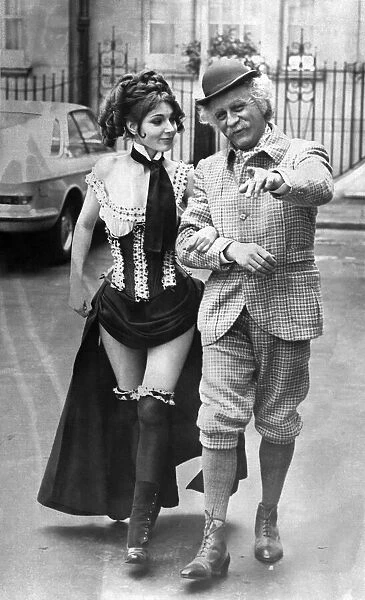 Warren Mitchell who plays Count Pandolfo, seen with Carol Friday who is 'Flora'