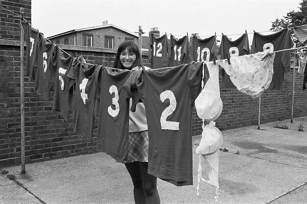 Washing day for Orient Girls football team. 27th September 1970