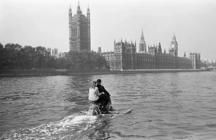 Framed Print : Water scootering... back to the office after lunch? It was skipper