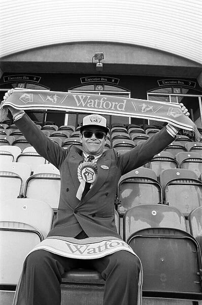 Watford FC Chairman Elton John at Vicarage Road, home of Watford football club
