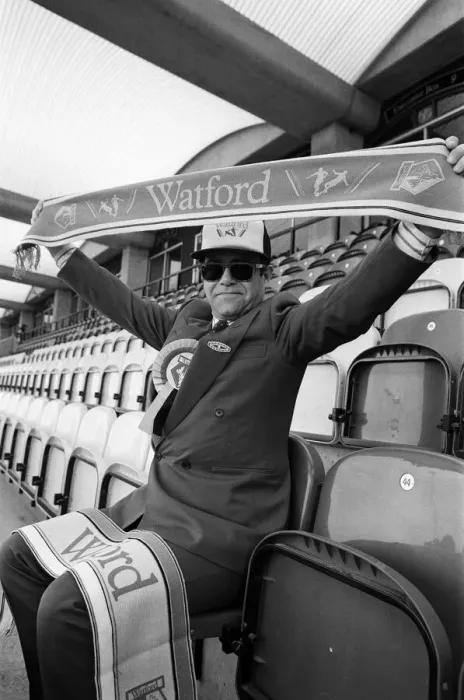 Framed Print : Watford FC Chairman Elton John at Vicarage Road, home of Watford football club Framed Print : Watford FC Chairman Elton John at Vicarage Road, home of Watford football club