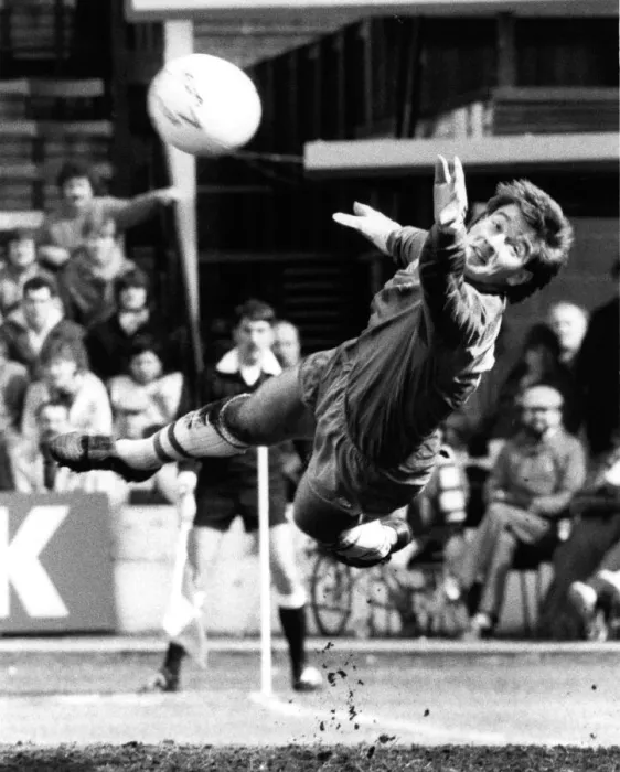 Framed Print : Watford v. Chelsea Chelsea goalkeeper Eddie Niedzwiecki in action