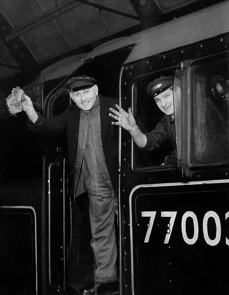 A last wave from the engine driver before the final trip of the day on 29th January 1963