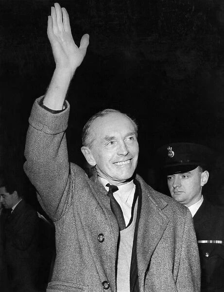 A wave from Sir Alec Douglas-Home after alighting from the aircraft