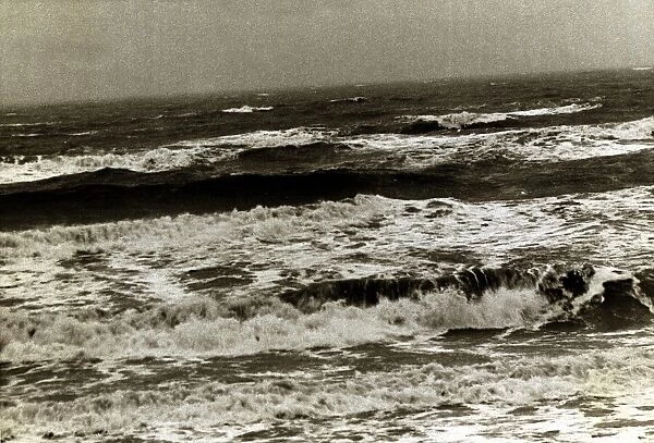 Waves coming in on the Sussex Coast of England - 1946 rough sea