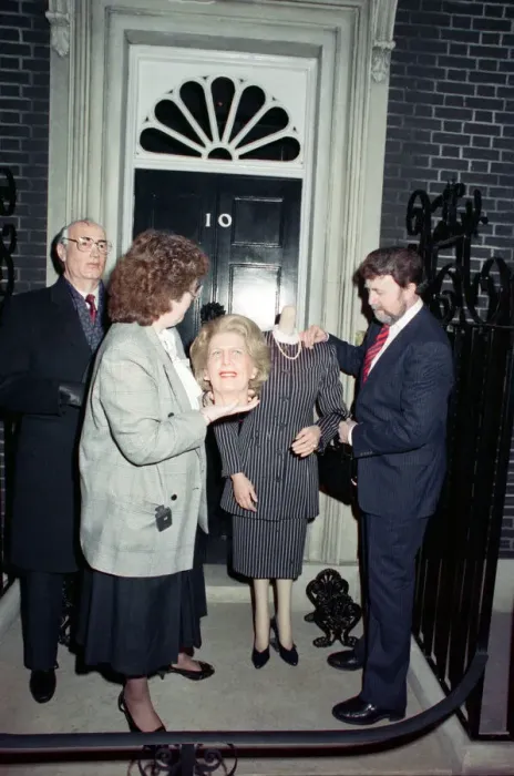 Framed Print : Waxworks of Mikhail Gorbachev and Mrs Thatcher in the Friargate waxworks in York