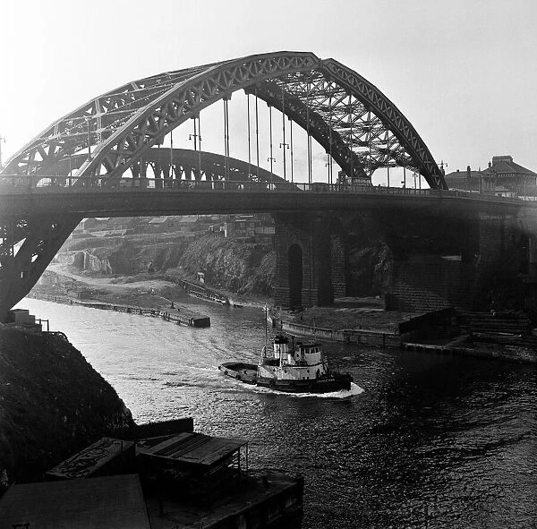 The Wearmouth bridge over the River Wear. Sunderland, Tyne and Wear. 28th April 1954