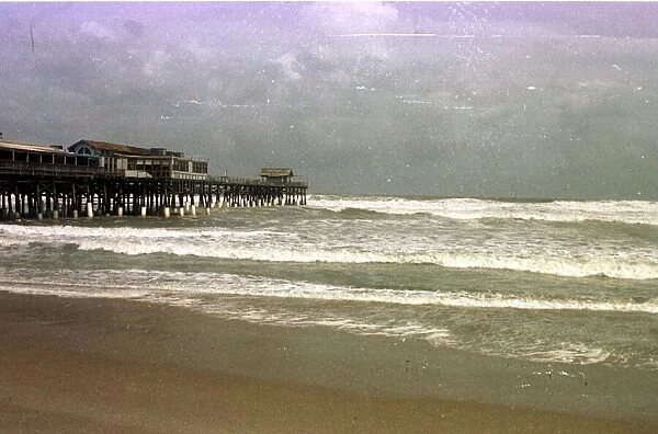 Weather Hurricane Floyd USA September 1999 Stormy seas off Coco Beach Florida give