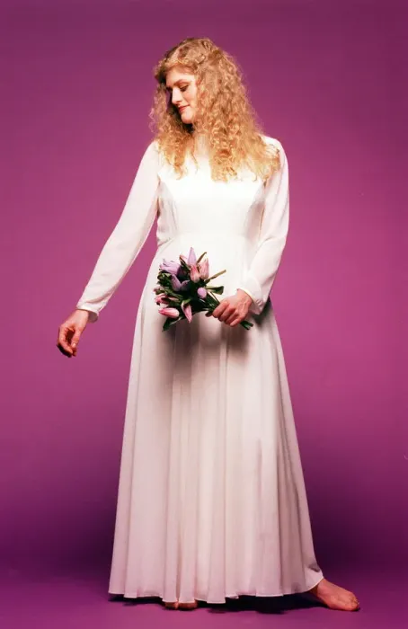 Framed Print : Wedding dress modelled by Georgina Whittle March 1998 as part of the SECC Bridal Show