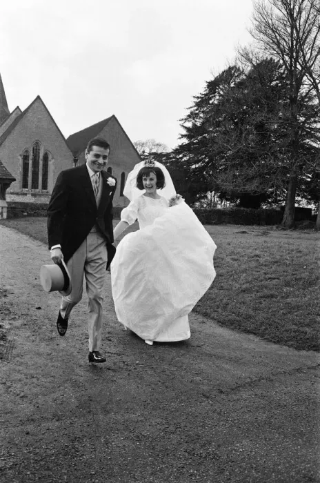 Framed Print : The wedding of John Kennedy to model Paula Noble. They are married at St James