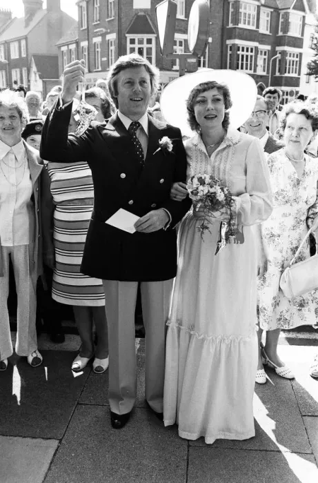 Framed Print : The wedding of Michael Aspel and Elizabeth Power at Eastbourne Town Hall. 23rd July 1977 Framed Print : The wedding of Michael Aspel and Elizabeth Power at Eastbourne Town Hall. 23rd July 1977