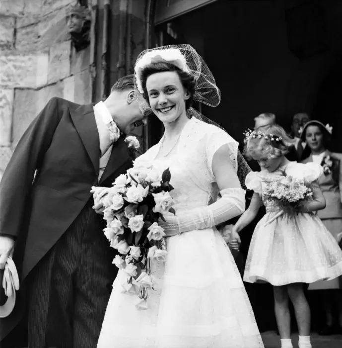 Framed Print : Wedding of Michael Higgs and Rachel Mary Jones. June 1952 C3271-001 Framed Print : Wedding of Michael Higgs and Rachel Mary Jones. June 1952 C3271-001