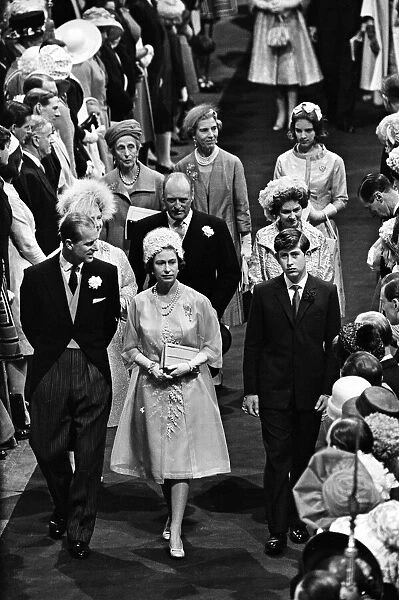 The wedding of Princess Alexandra of Kent and Angus Ogilvy at Westminster Abbey