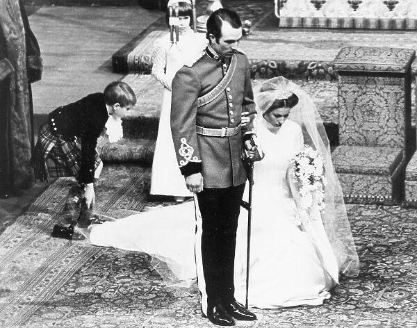The wedding of Princess Anne and Capt. Mark Phillips at Westinster Abbey 14 November 1973