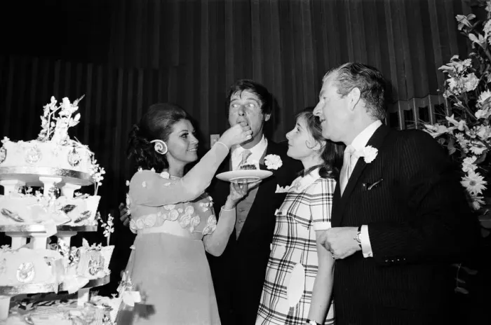 Framed Print : The wedding reception of Roger Moore and Luisa Mattioli at the Royal Garden Hotel