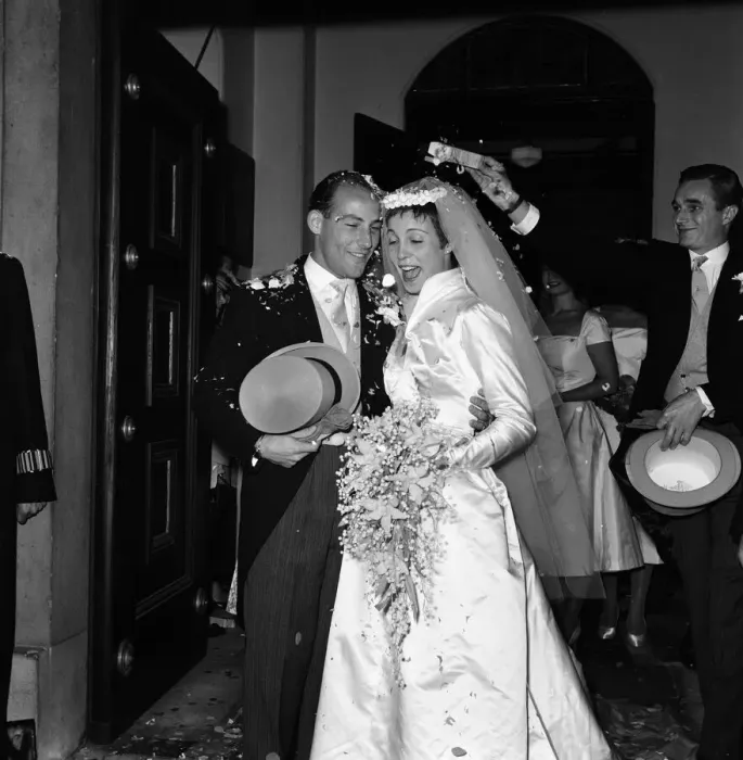 Framed Print : The wedding of Stirling Moss and Katie Molson at St Peters Church, Eaton Square