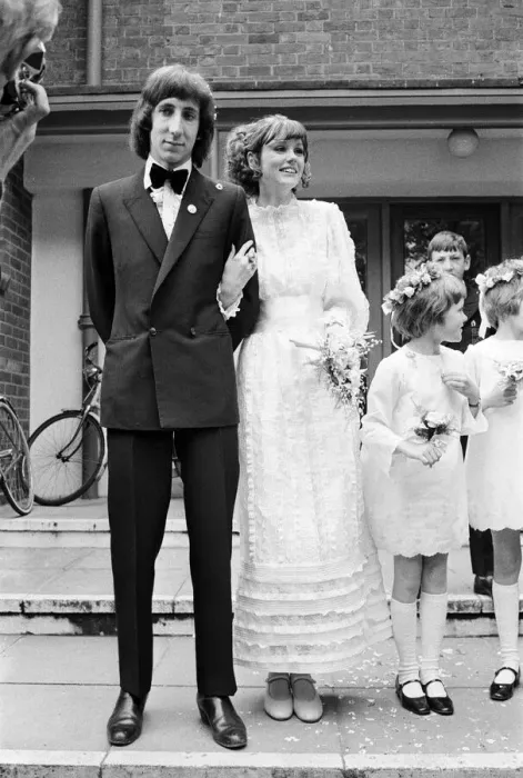 Framed Print : Wedding of The Who rock group guitarist Pete Townshend and Karen Astley at Didcot