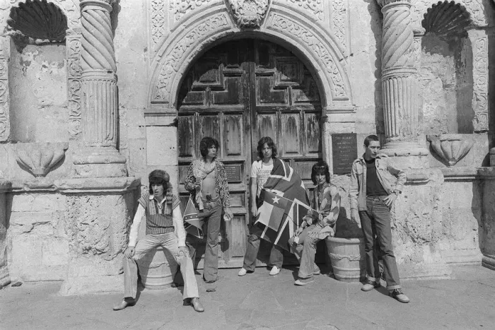 Framed Print : On Wednesday 4 June 1975 The Rolling Stones did a photo shoot at the Alamo, San Antonio