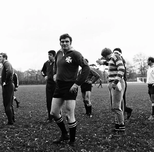 Welsh Rugby Team, Training Session, 8th November 1973. Walter Williams (foreground)