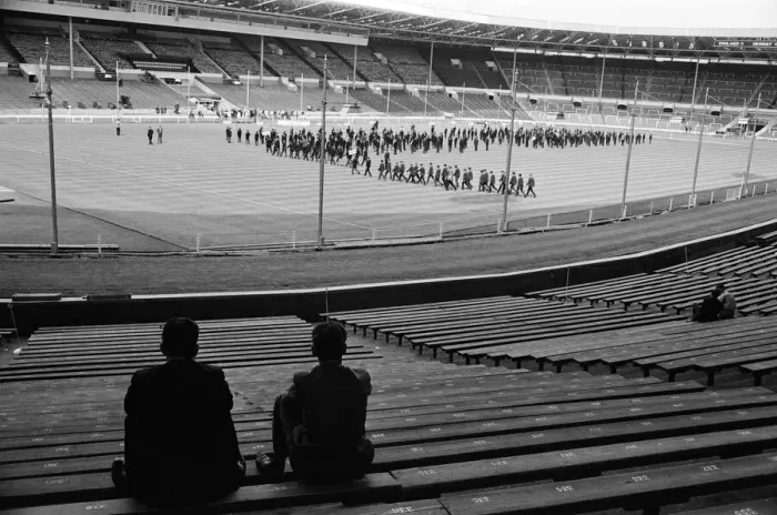 Framed Print : Wembley Stadium rehearsal for opening ceremony of World Cup by schoolboys. 10th July 1966 Framed Print : Wembley Stadium rehearsal for opening ceremony of World Cup by schoolboys. 10th July 1966
