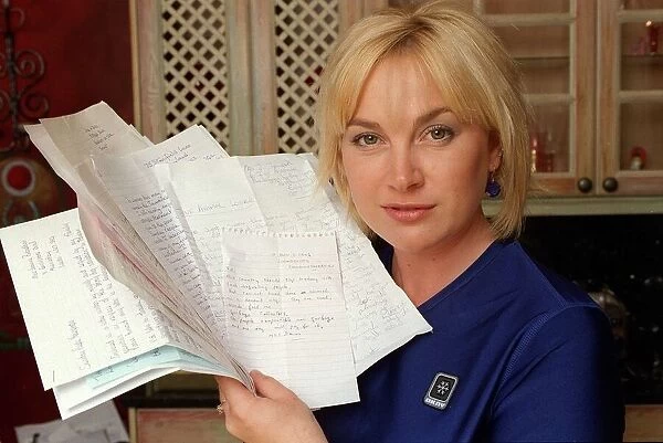 Wendy Turner TV Presenter September 1998 With some of the letters sent to her