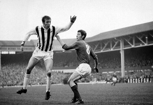 West Bromich Albion v Manchester United -action during the game October 1969
