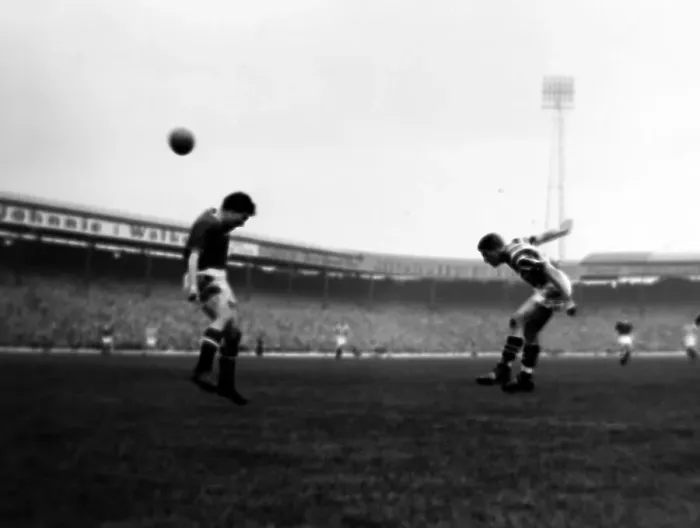 Framed Print : West Bromich Albion v Manchester United-WBA Striker Kevan heads in their third goal