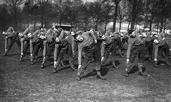 West Country recruits doing their daily physical exercises as part of their training for