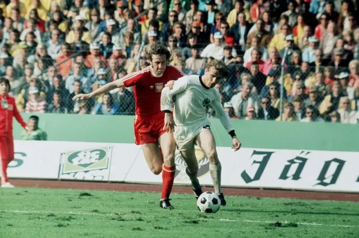 Framed Print : West Germany 1 Poland 0 Football World Cup 1974 Musial Poland holds back Framed Print : West Germany 1 Poland 0 Football World Cup 1974 Musial Poland holds back