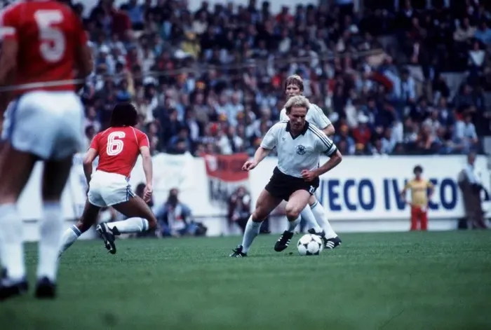 Framed Print : West Germany 4 Chile 1 World Cup 1982 football Brubesch (white Framed Print : West Germany 4 Chile 1 World Cup 1982 football Brubesch (white