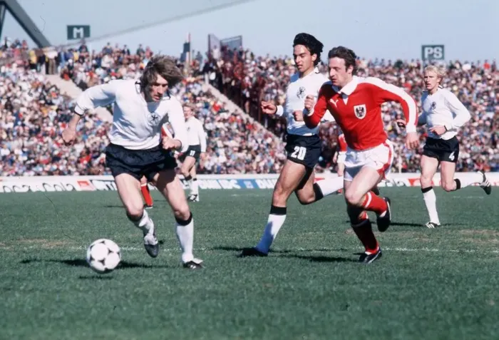 Framed Print : West Germany v Austria World Cup 1978 football Strasser Austria