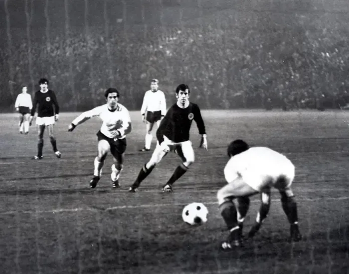 Framed Print : West Germany versus Scotland October 1969 3-2 international football world cup