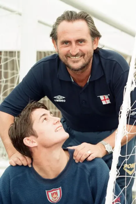Framed Print : West Ham assistant manager Frank Lampard with his footballer son, also Frank Lampard