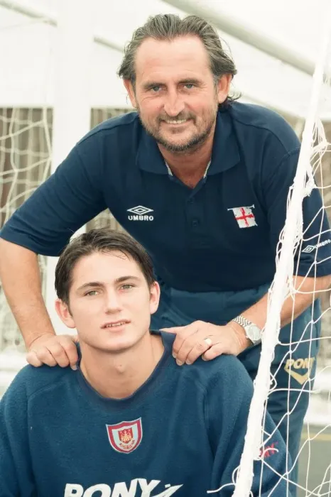 Framed Print : West Ham assistant manager Frank Lampard with his footballer son, also Frank Lampard