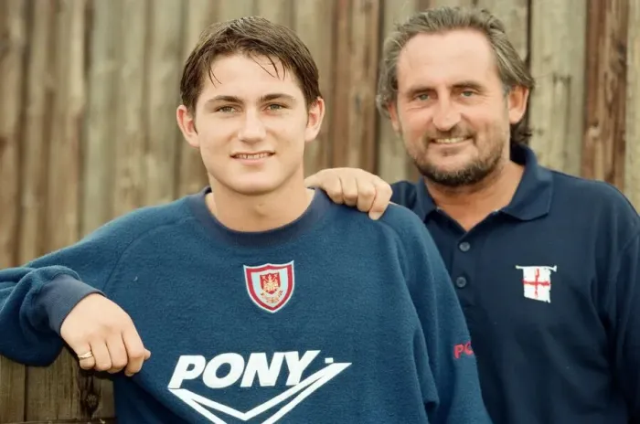 Framed Print : West Ham assistant manager Frank Lampard with his footballer son, also Frank Lampard
