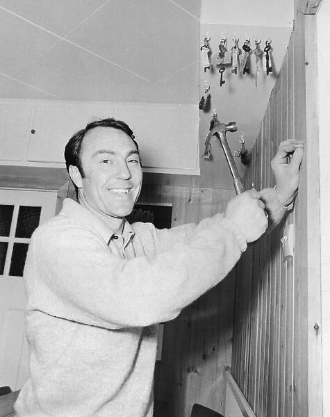 West Ham new boy Jimmy Greaves hammering some nails. In a dramatic deal Tottenham